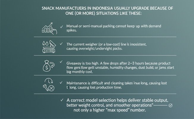 chart comparing stable speed vs peak speed for snack packing