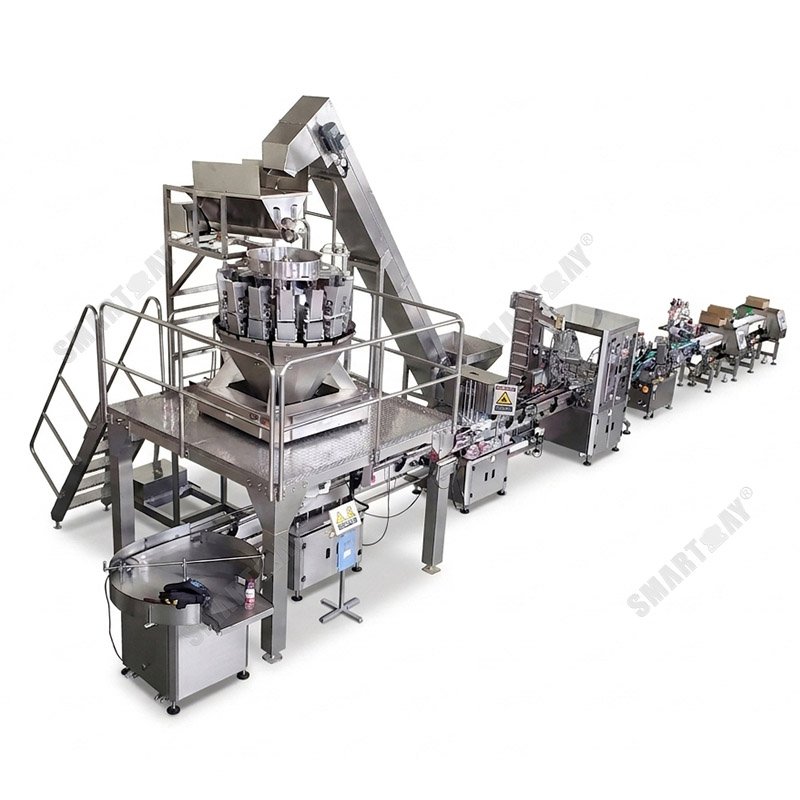 Automated Coffee Glass Bottle Weighing Filling Sealing Packing Line