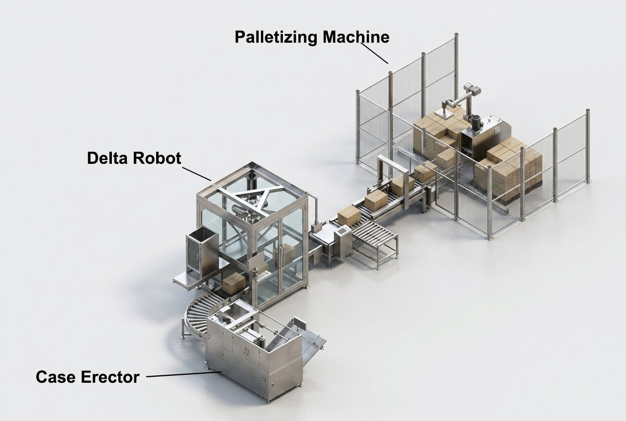 End-of-line automation for coffee packaging lines