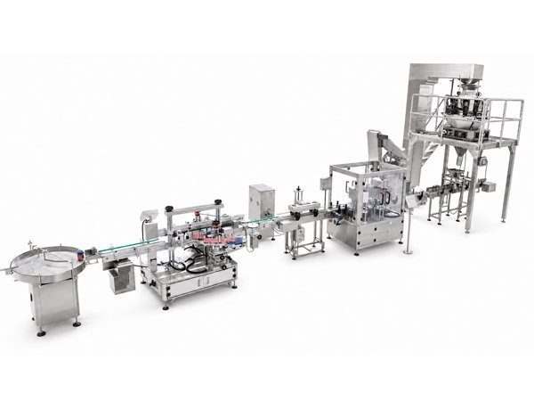 Jar packing machine line with nitrogen flushing