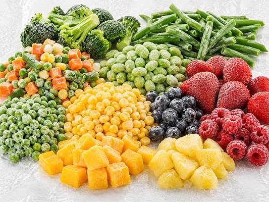 IQF vegetables and frozen fruit
