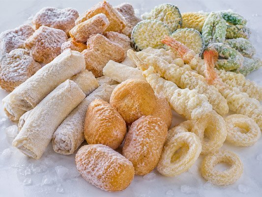 frozen coated snacks and appetizers